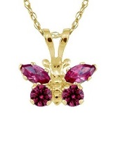 adorable teeny rope chain yellow gold heart July birthstone baby necklace
